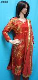 Pakistani Chiffon Printed Kameez Dupatta Palazzo straight Pants Suit #8398